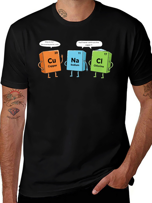 Chemistry Pun T-Shirt - Elements Copper Sodium Chlorine
