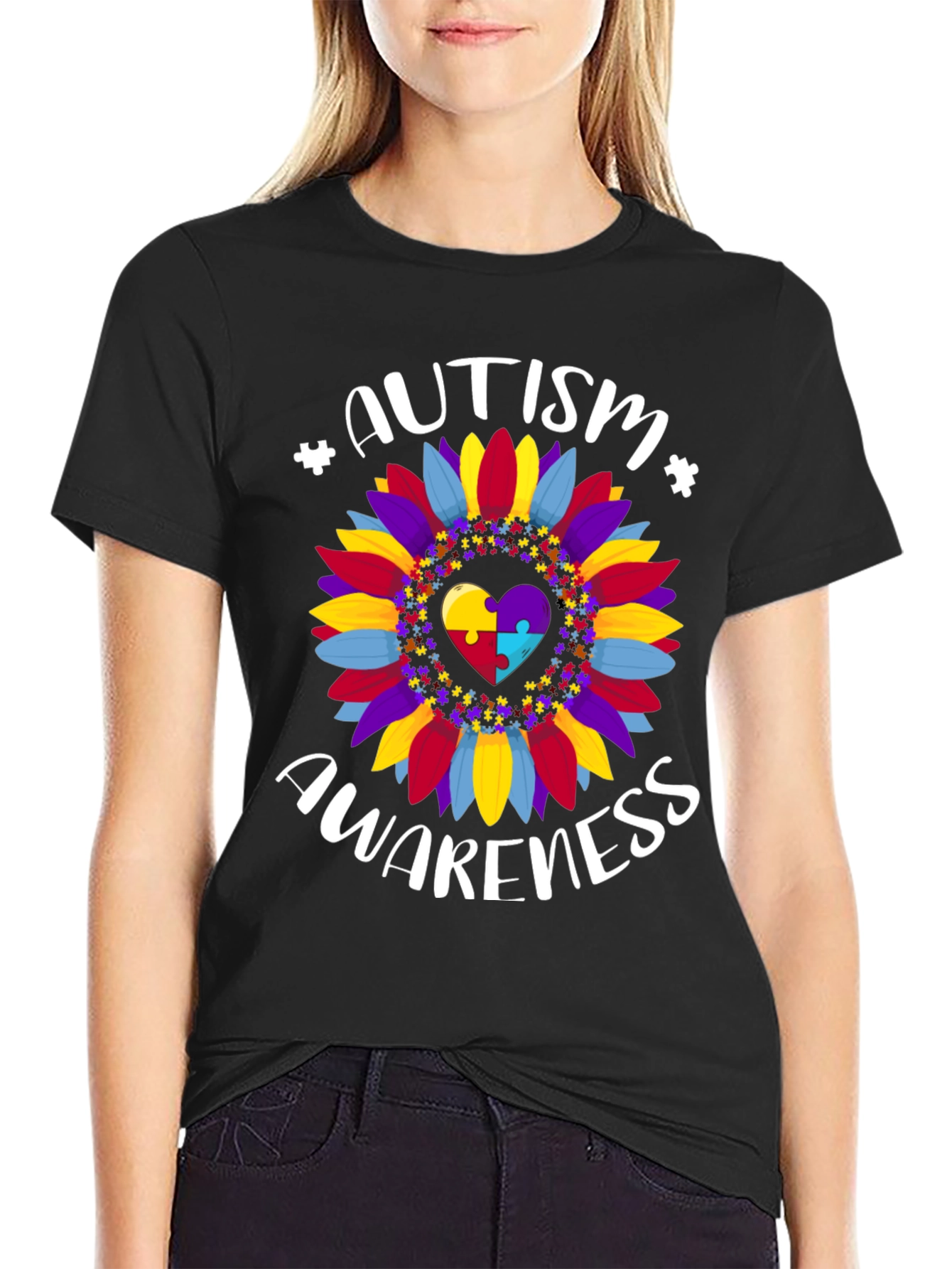 Autism Awareness Sunflower Graphic Tee