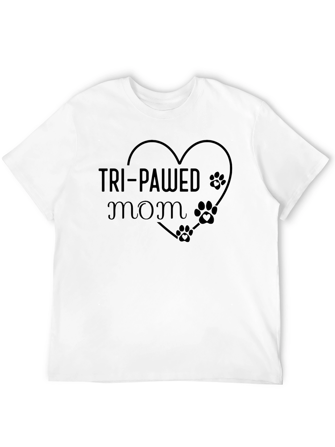 Tri-Pawed Mom T-Shirt - Animal Lovers Tee