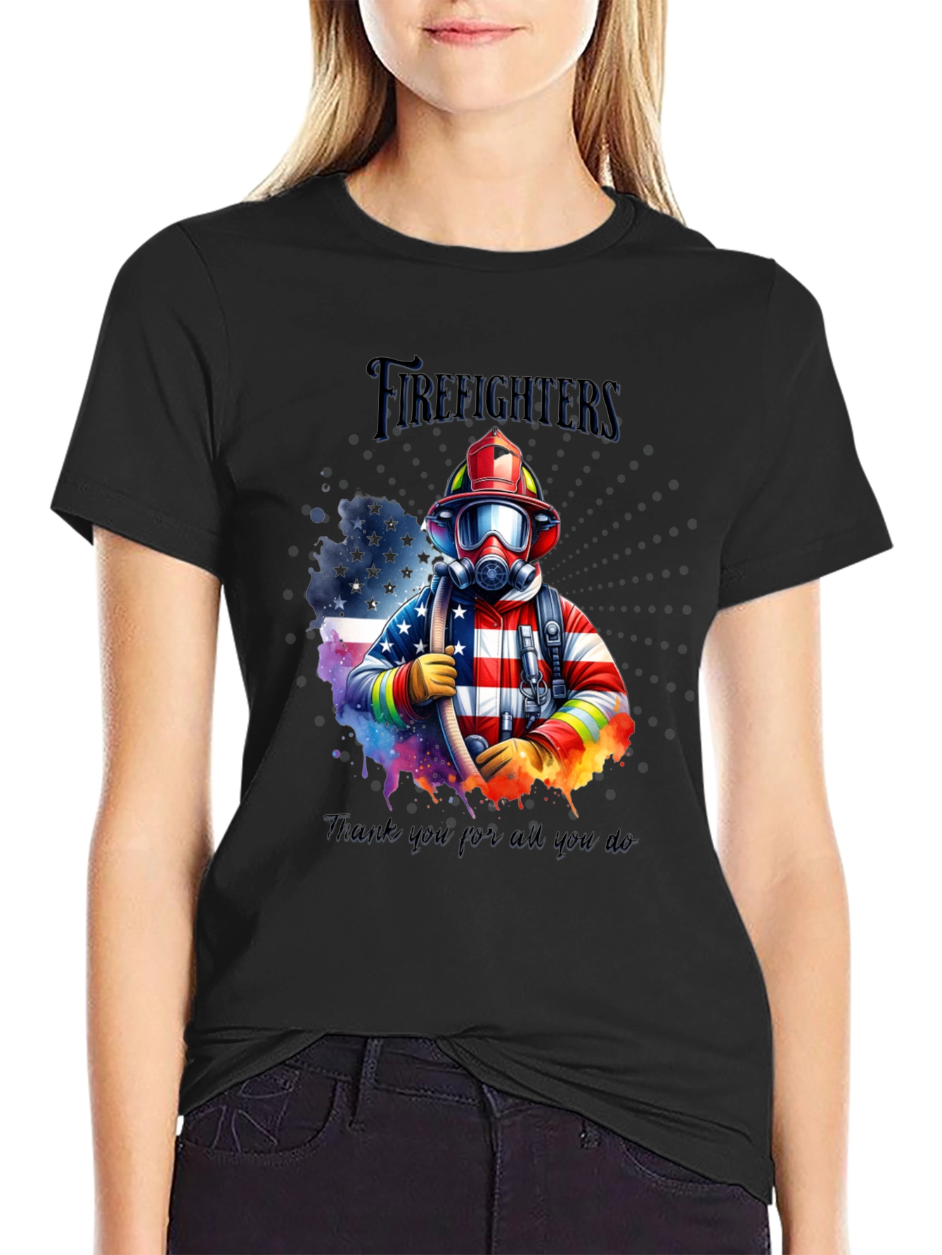 Firefighter Graphic T-Shirt - Thank You