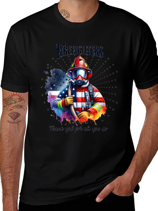 Firefighter Graphic T-Shirt - Thank You