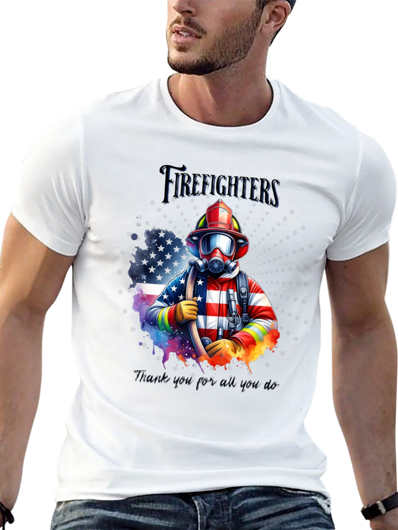 Firefighter Graphic T-Shirt - Thank You