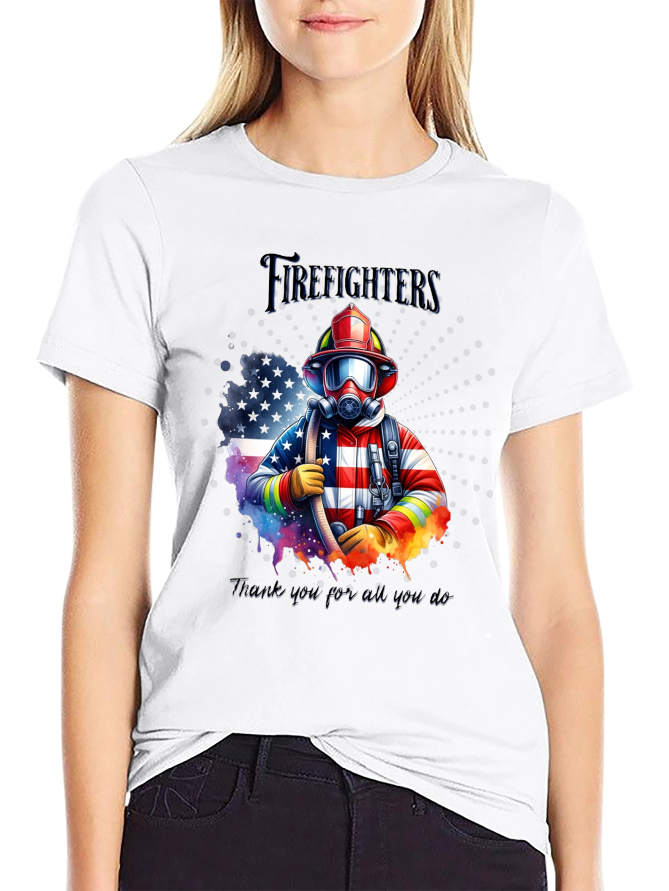 Firefighter Graphic T-Shirt - Thank You