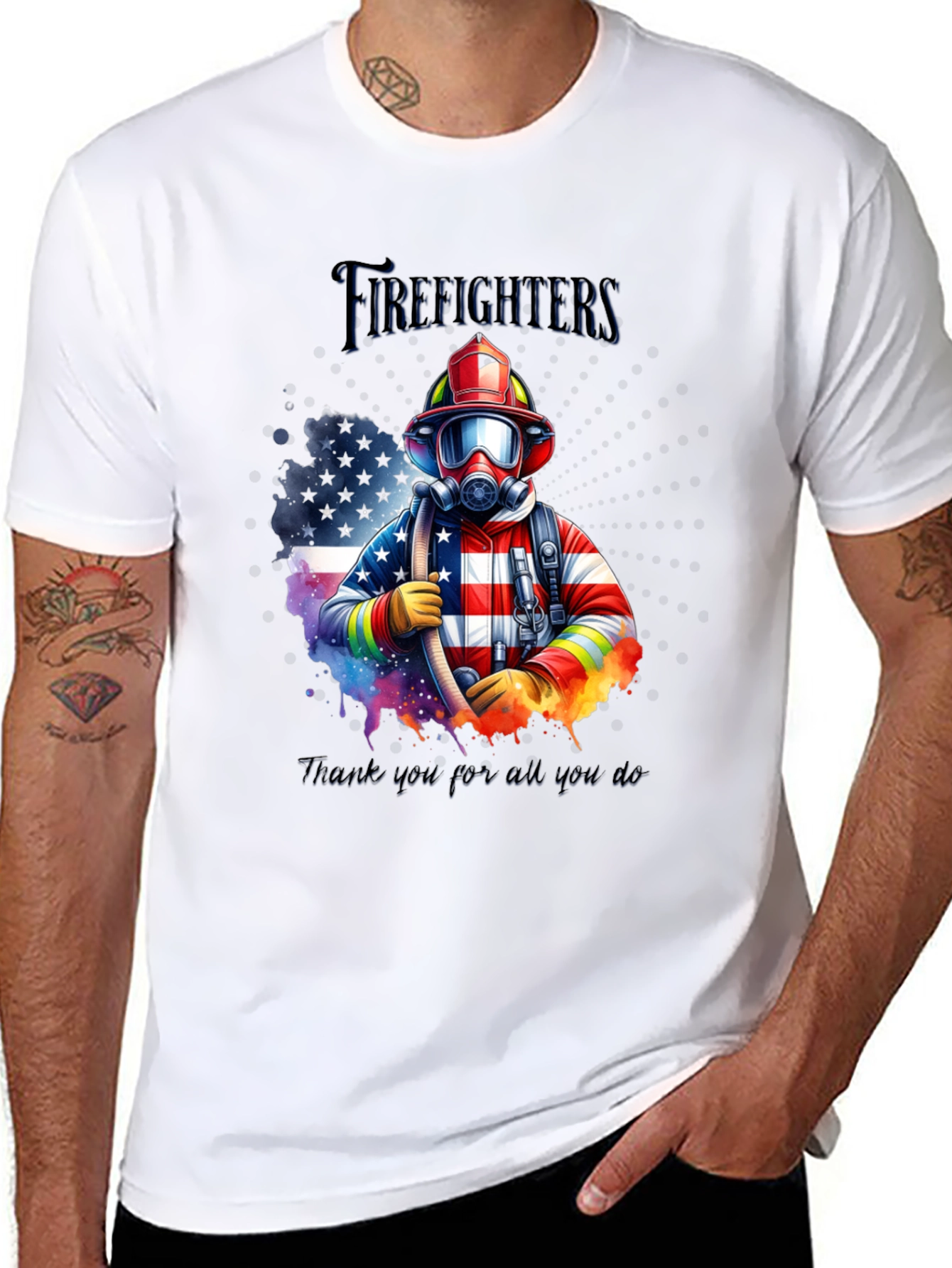 Firefighter Graphic T-Shirt - Thank You