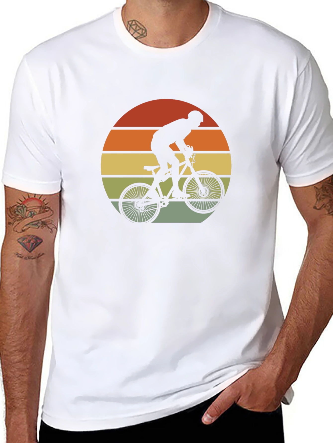 Retro Cycling T-Shirt - Mountain Bike Silhouette