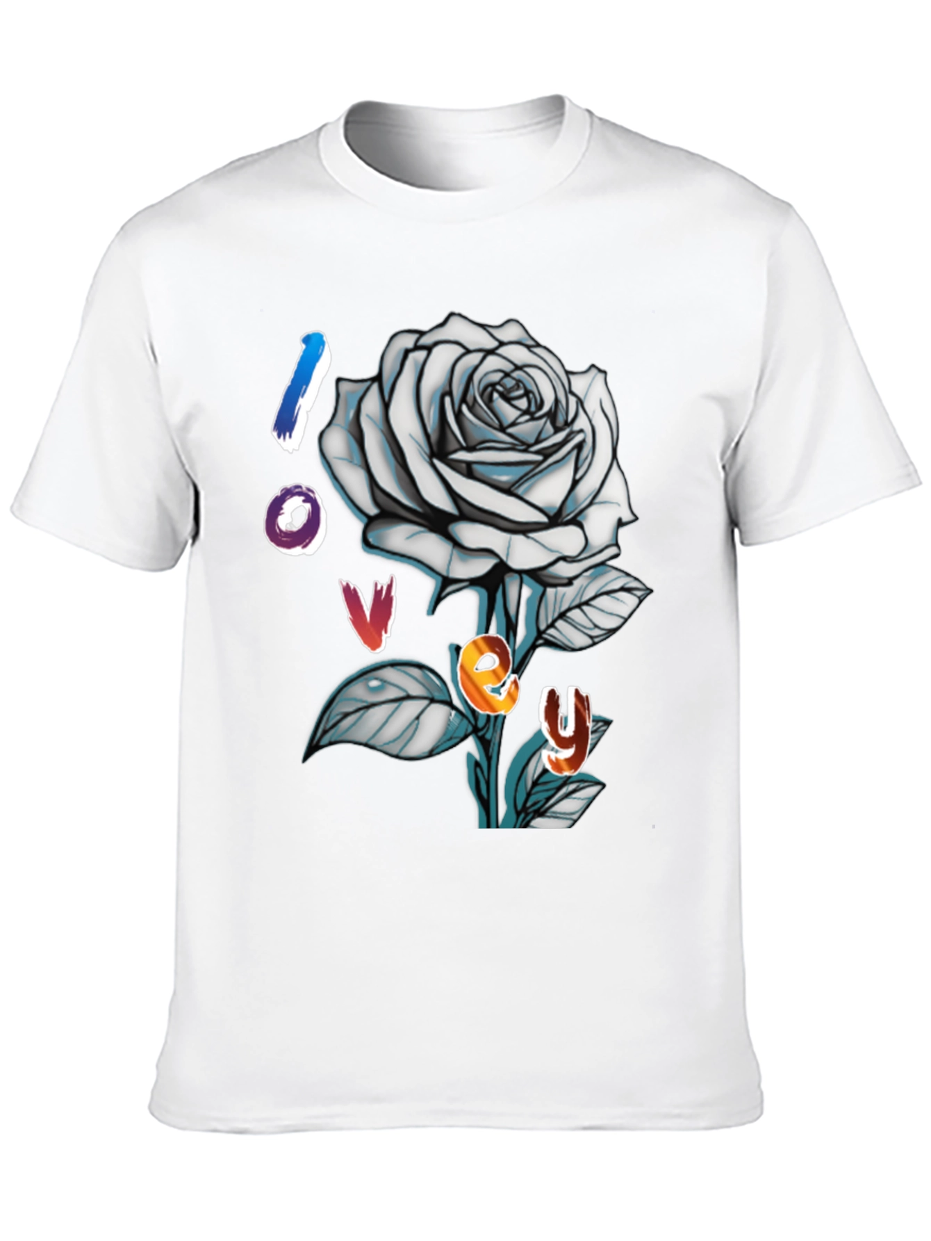 Love Rose Graphic Tee - Trendy Black T-Shirt