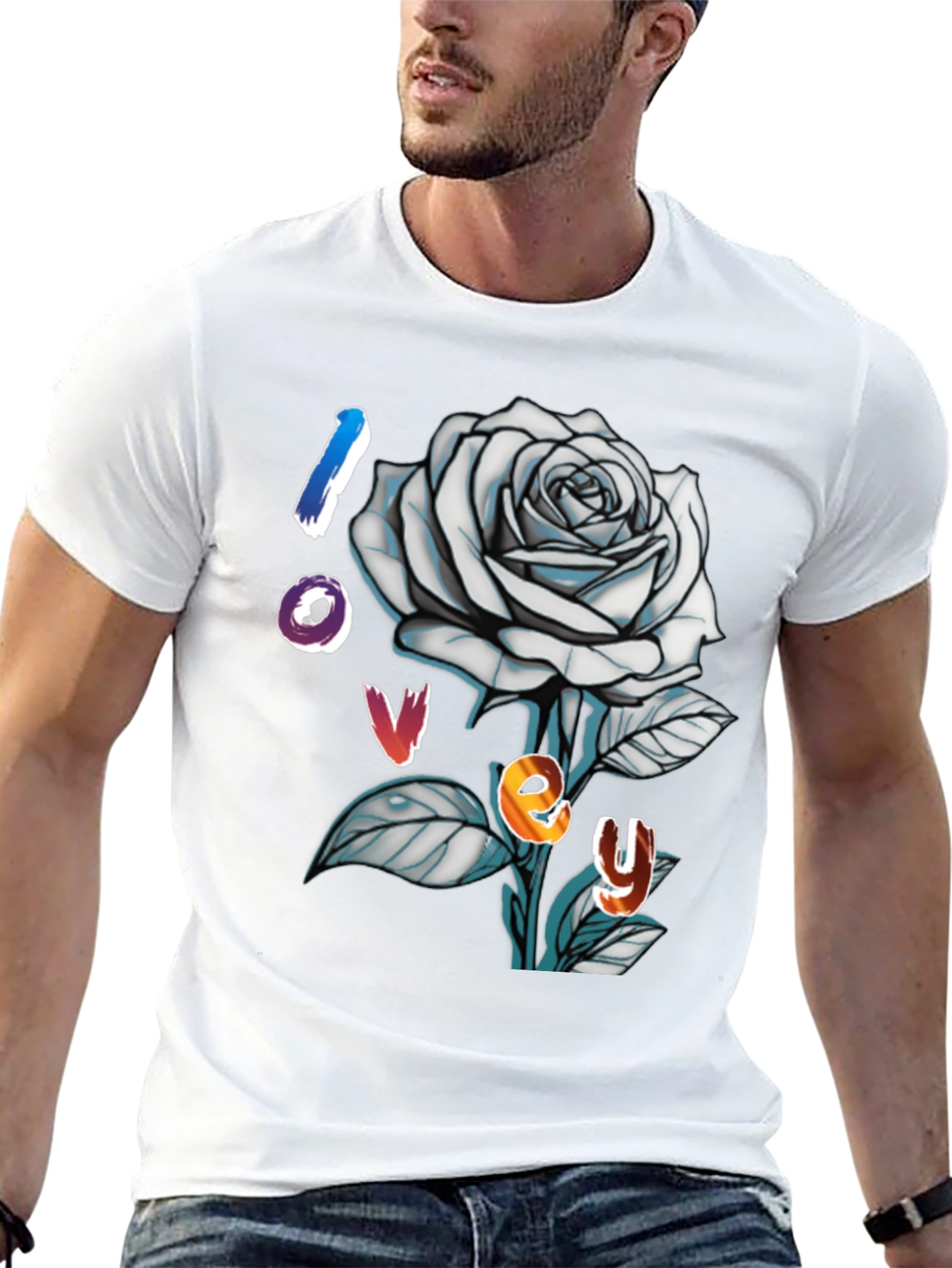 Love Rose Graphic Tee - Trendy Black T-Shirt
