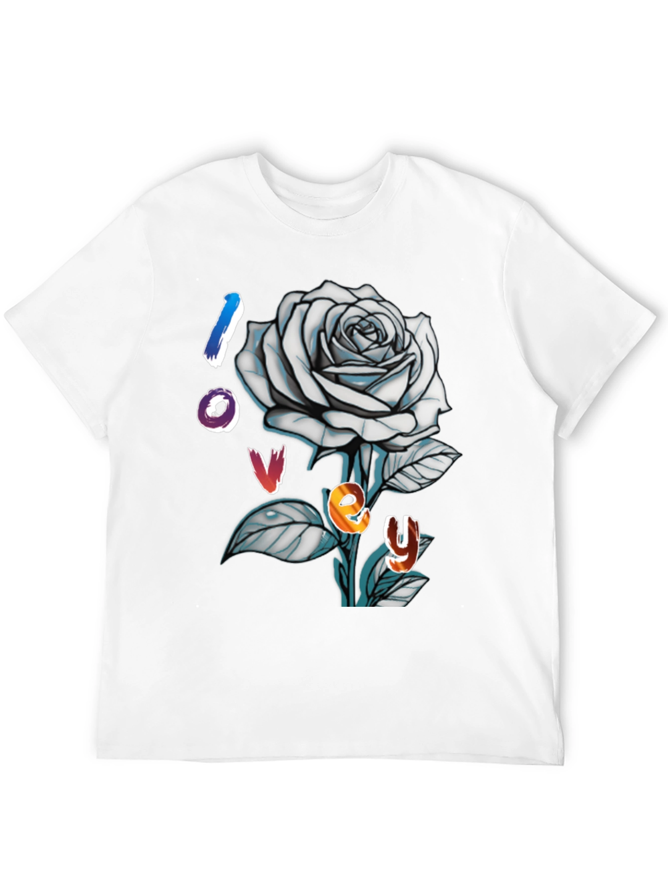 Love Rose Graphic Tee - Trendy Black T-Shirt