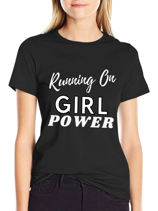 Girl Power Graphic Tee - Black Cotton T-Shirt