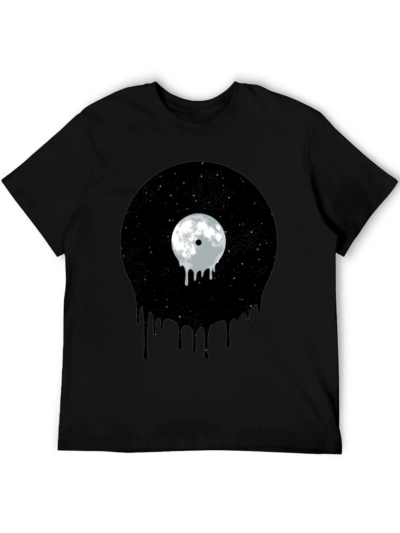 Melting Moon Vinyl Graphic Tee - Black