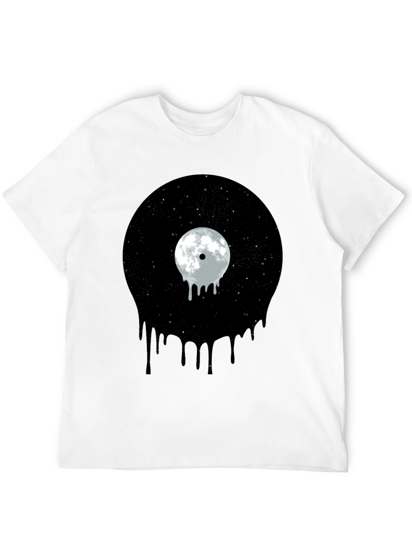 Melting Moon Vinyl Graphic Tee - Black