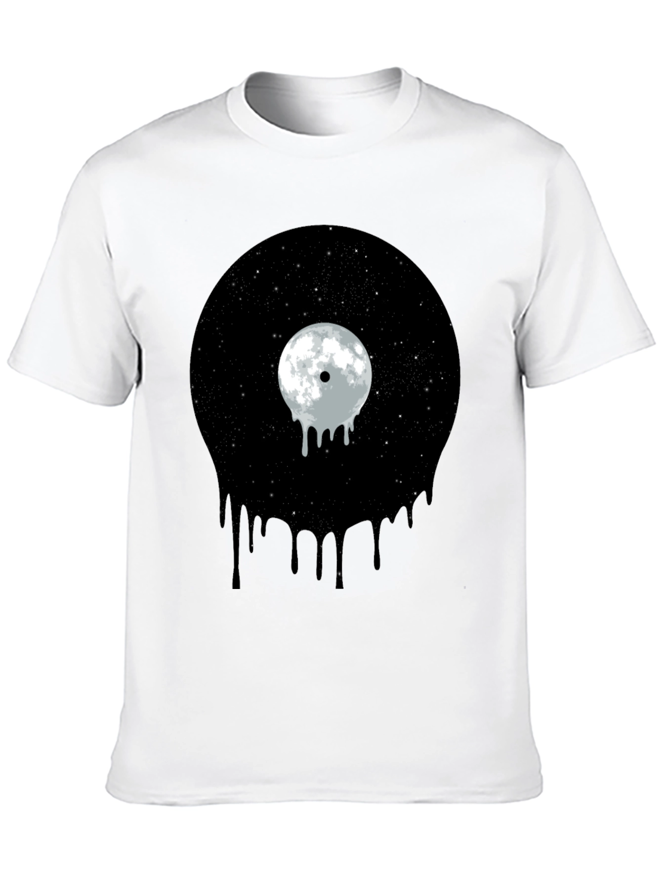 Melting Moon Vinyl Graphic Tee - Black