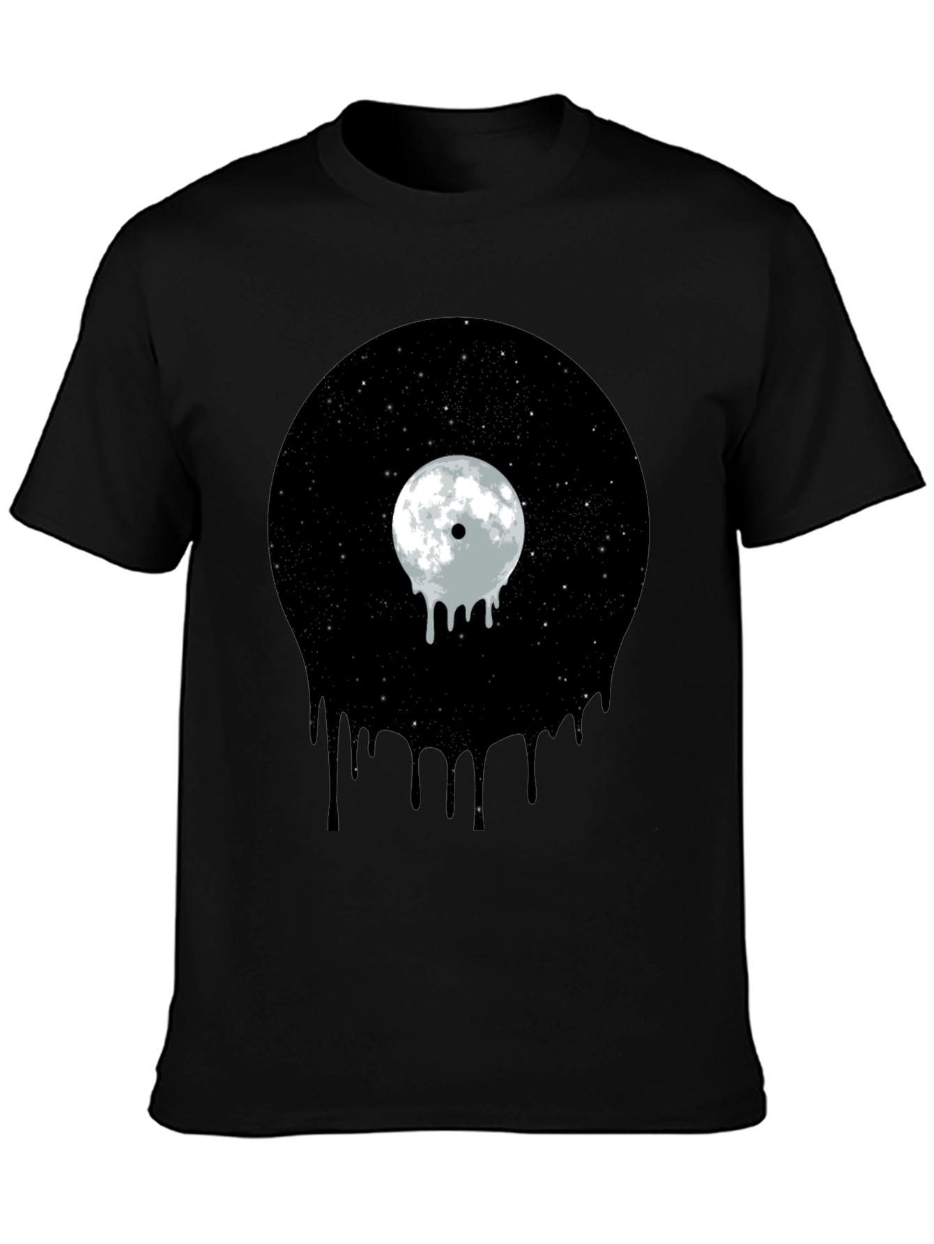 Melting Moon Vinyl Graphic Tee - Black