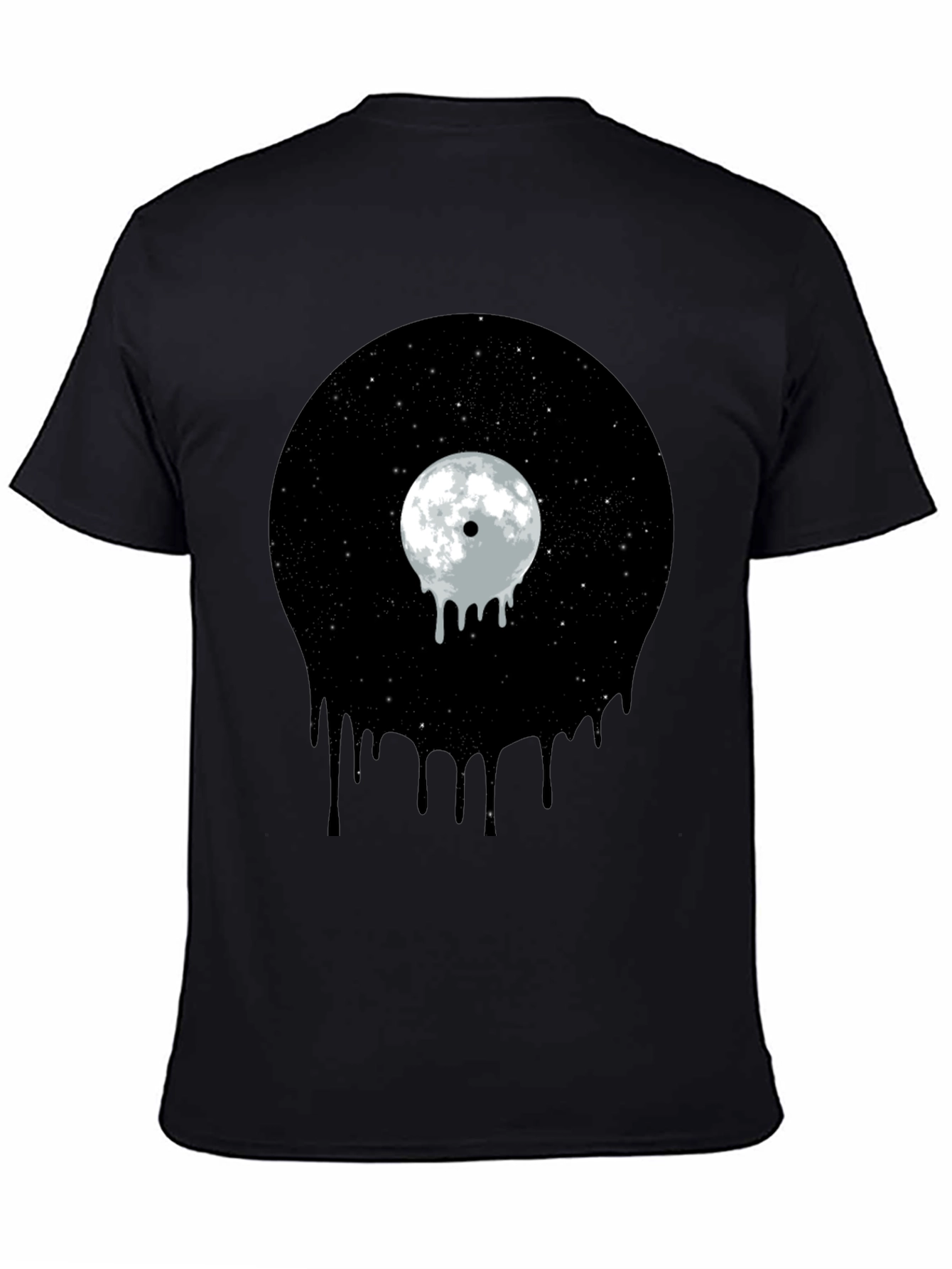 Melting Moon Vinyl Graphic Tee - Black