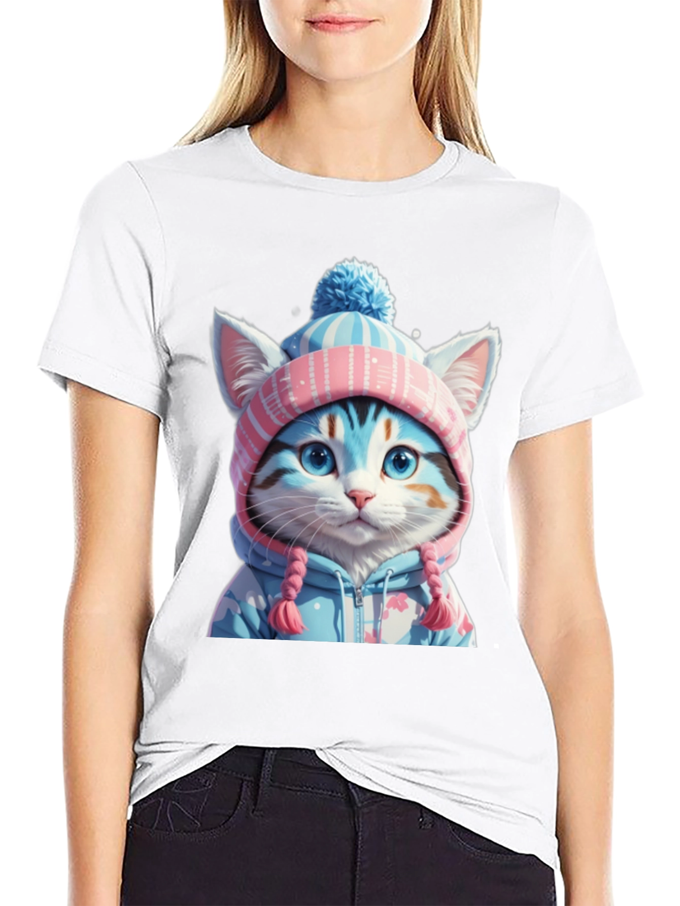 Cute Cat in Winter Outfit T-Shirt