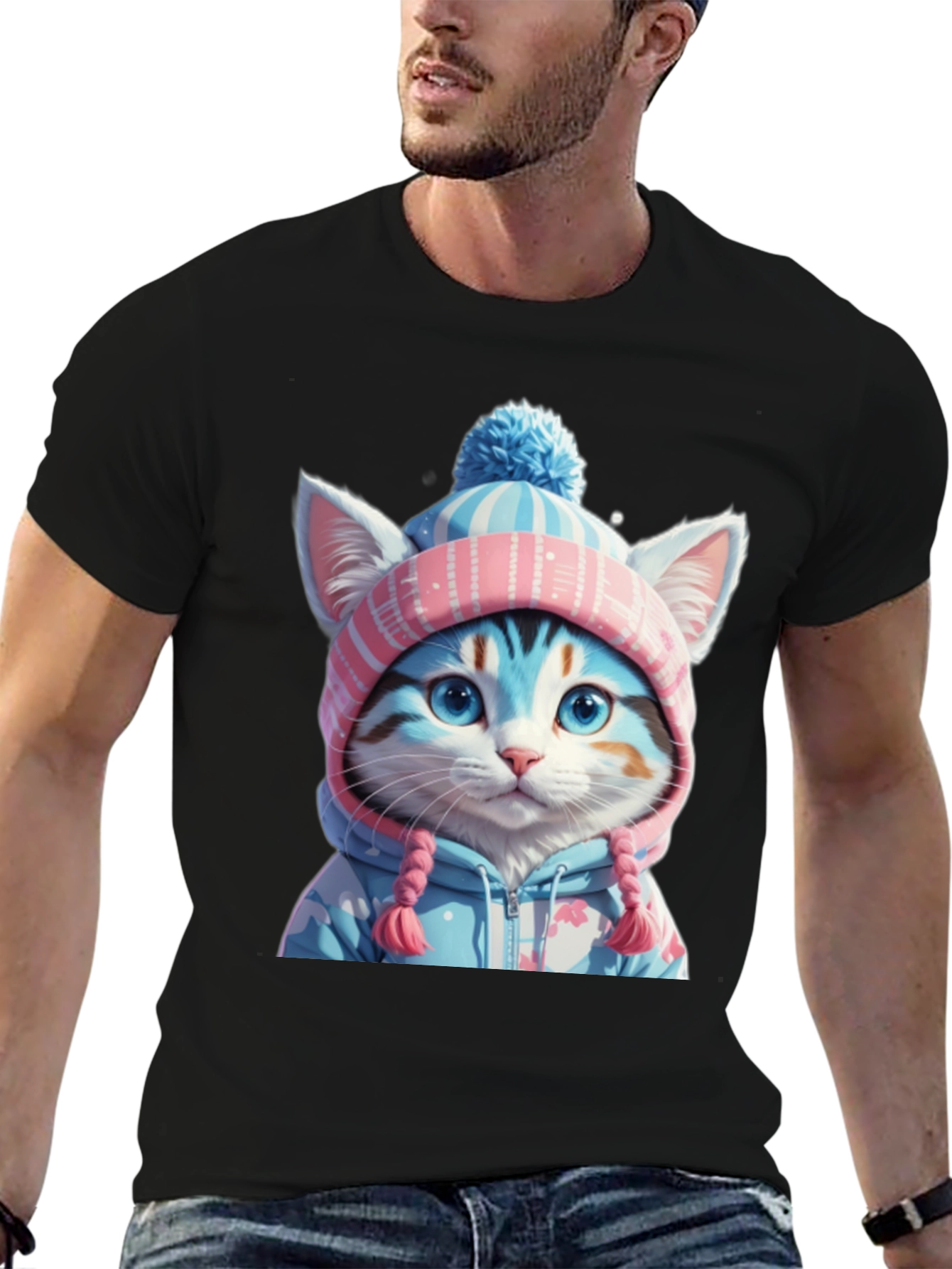 Cute Cat in Winter Outfit T-Shirt