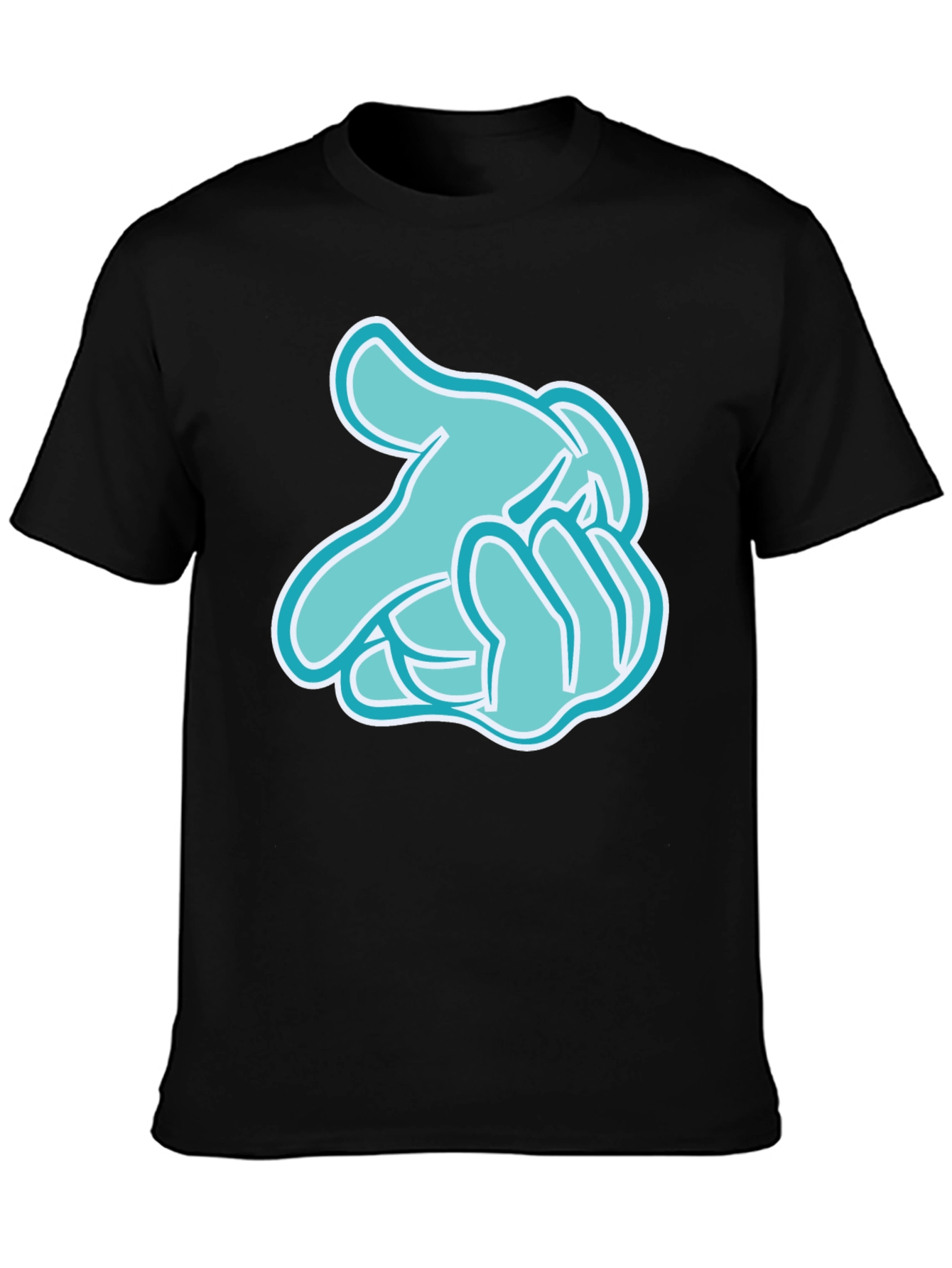 Cartoon Hands Black T-Shirt