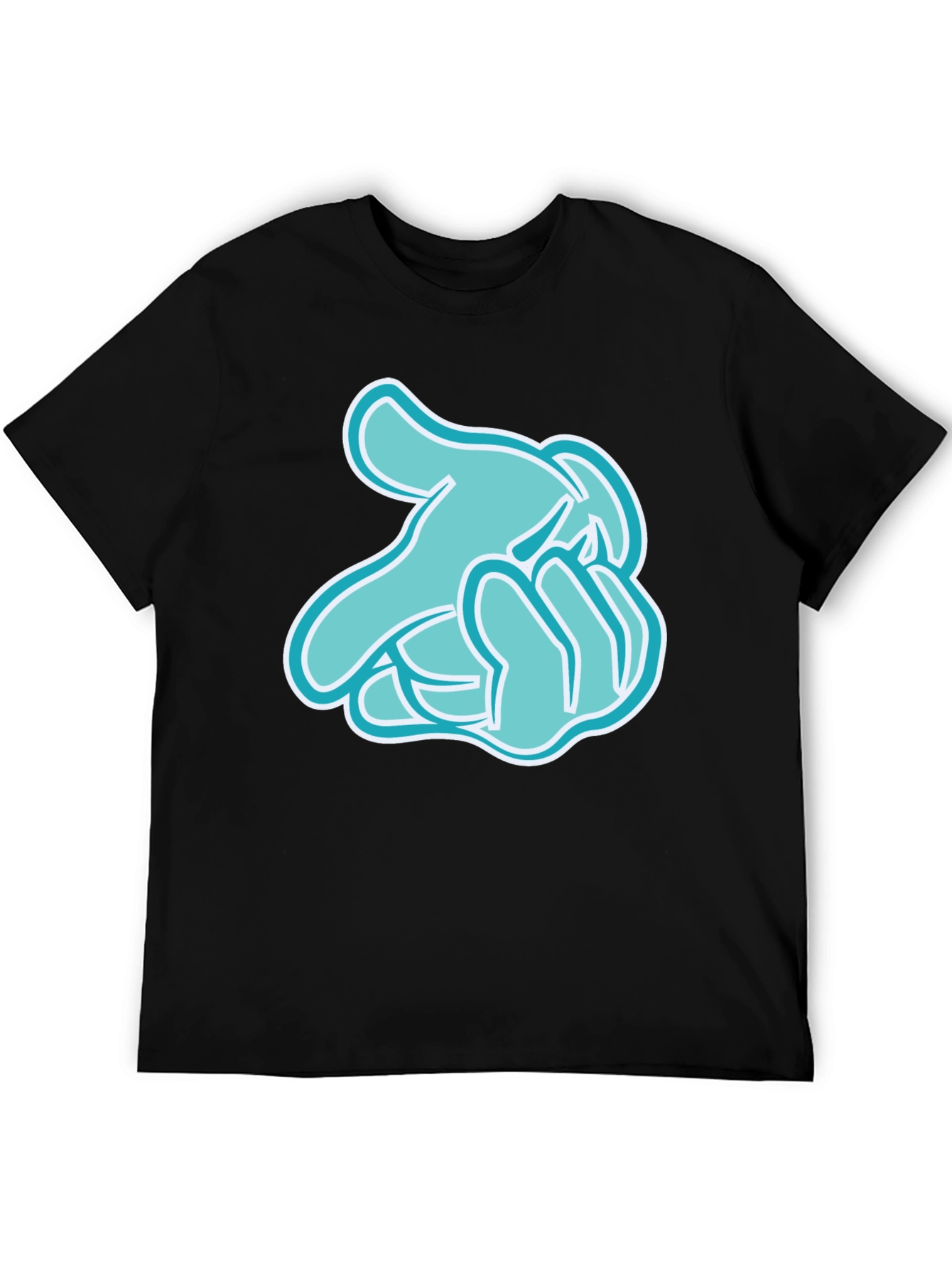 Cartoon Hands Black T-Shirt