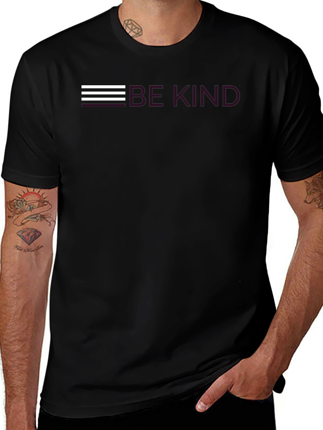 Be Kind Graphic Tee - Black Crew Neck