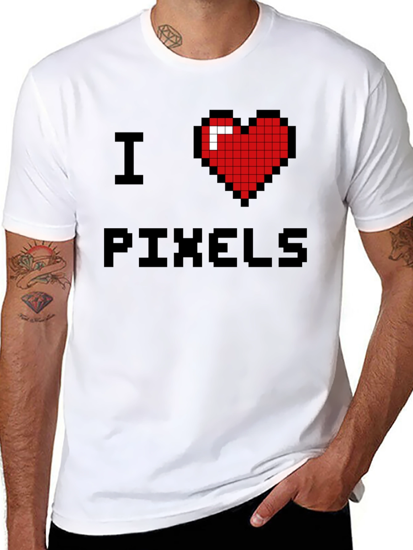 I Heart Pixels Graphic T-Shirt - Gamer Style