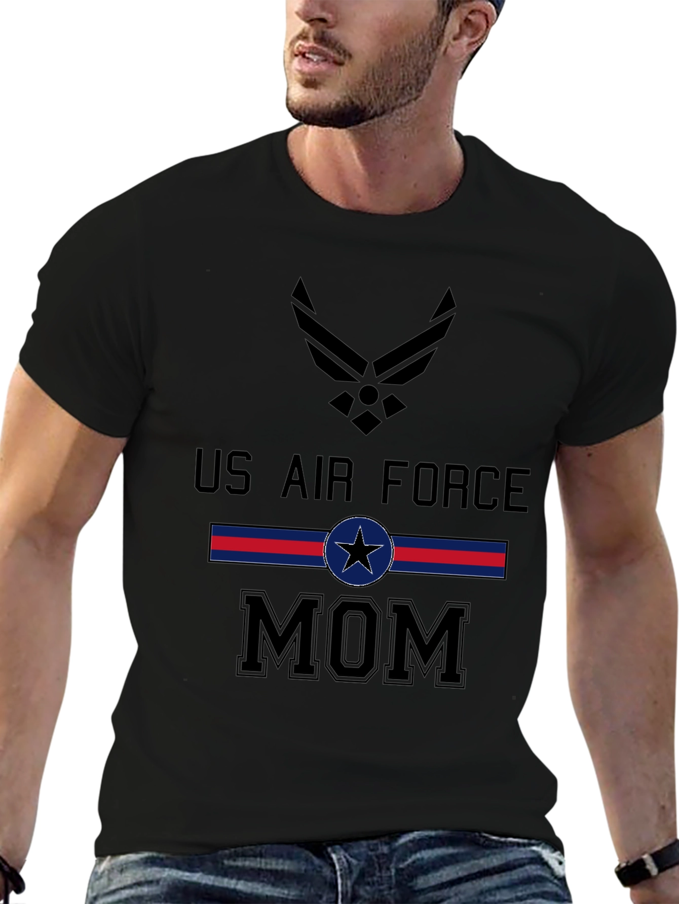 US Air Force Mom Graphic T-Shirt