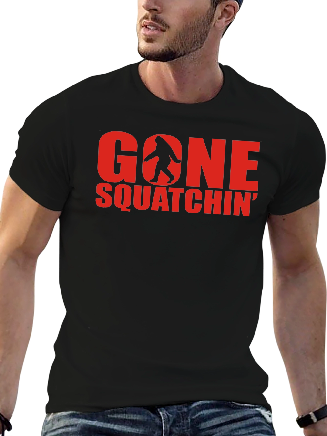Gone Squatchin Black T-Shirt