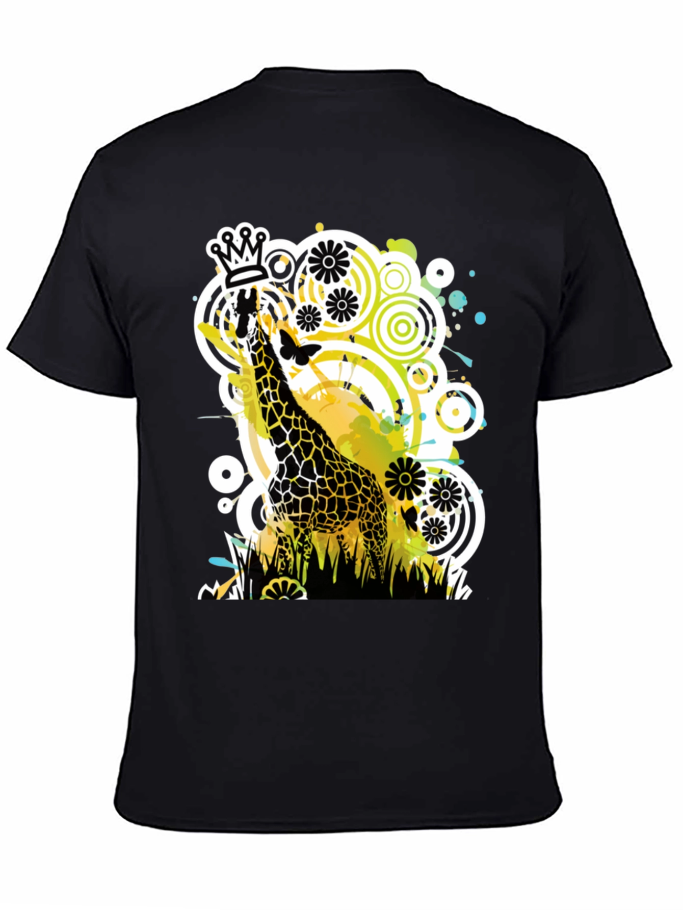 Crowned Giraffe Graphic Tee - Modern Art Shirt