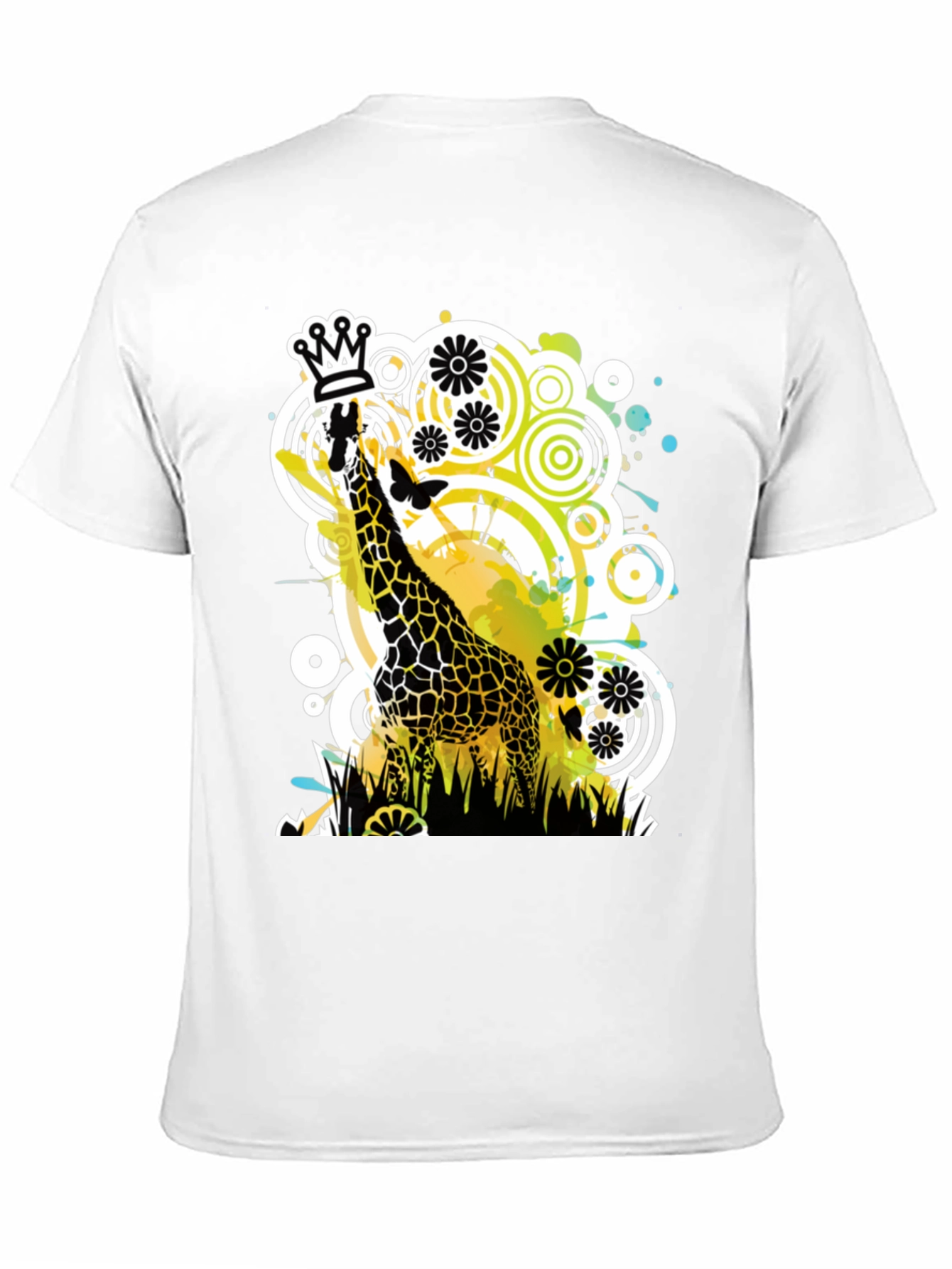 Crowned Giraffe Graphic Tee - Modern Art Shirt