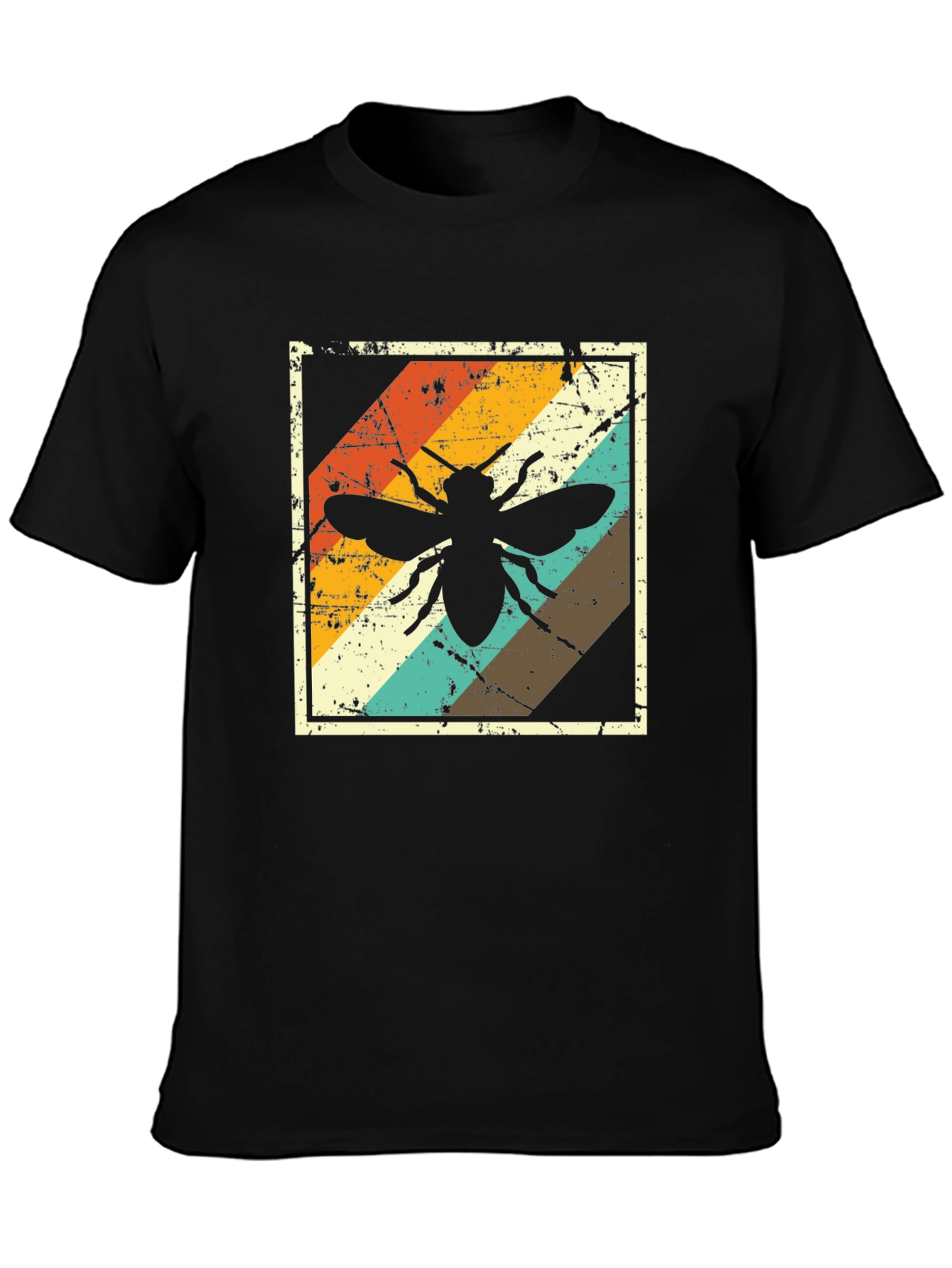 Retro Bee Graphic Tee - Distressed Design