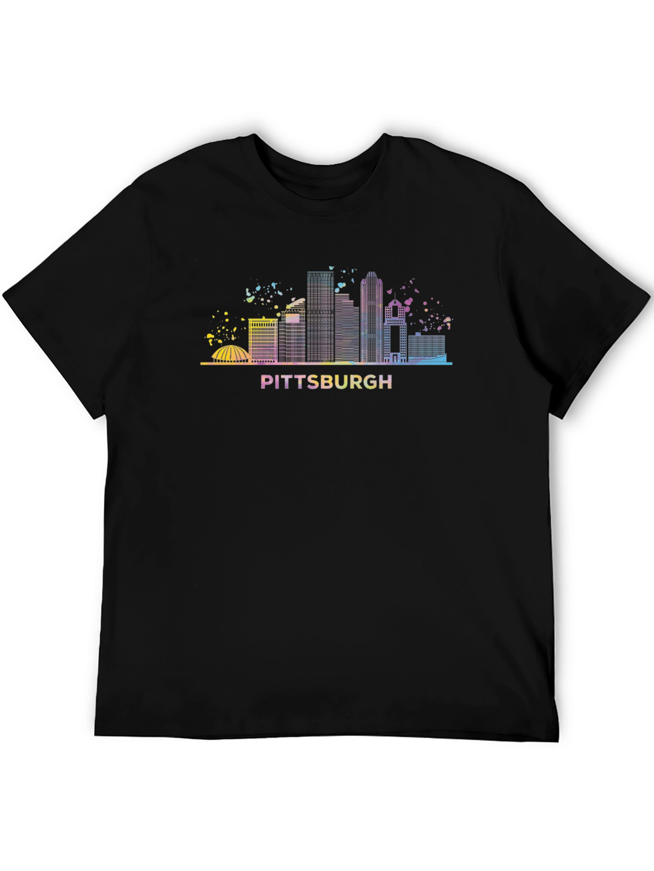 Pittsburgh Skyline Graphic Tee - Black Cotton T-Shirt