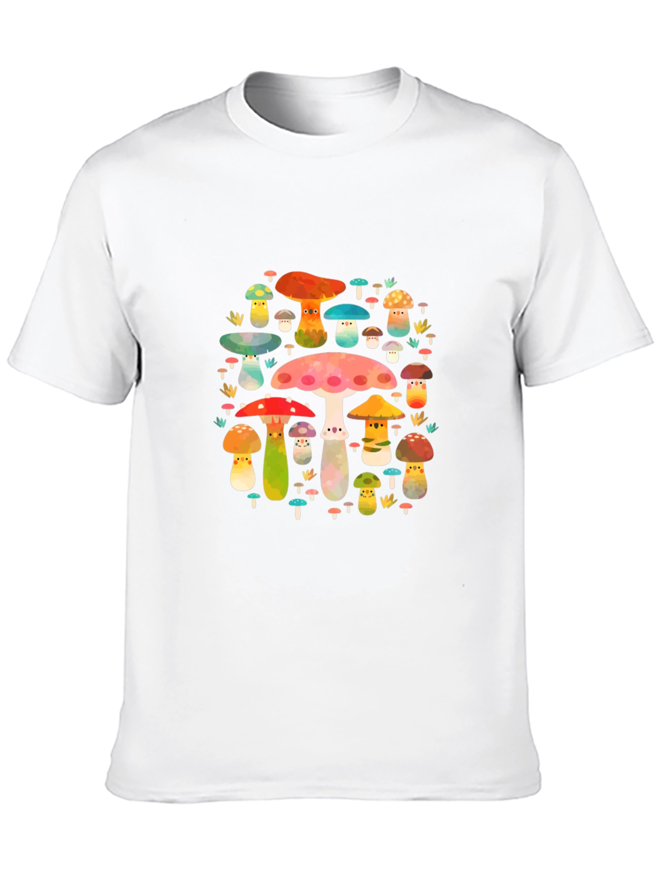 Mushroom Print Black T-Shirt