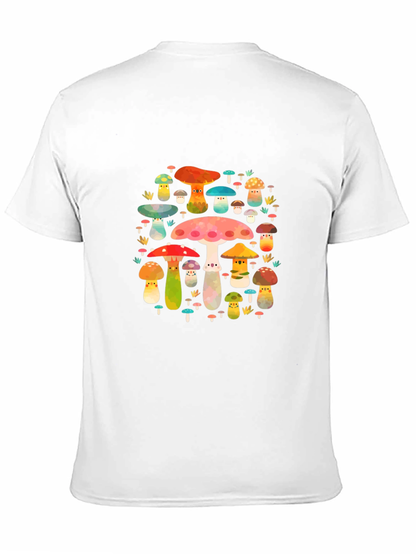 Mushroom Print Black T-Shirt