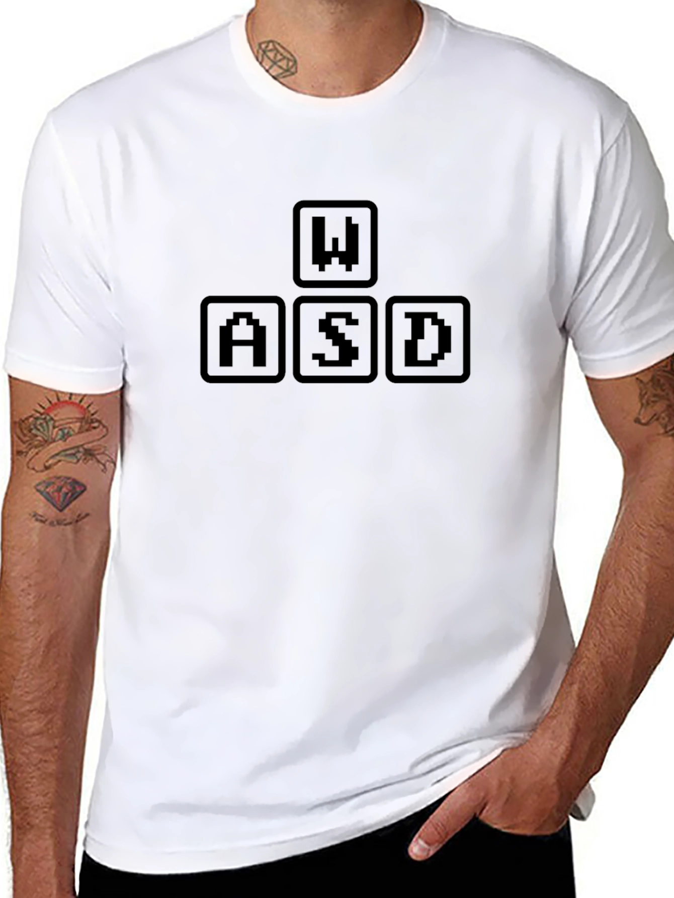Gamer WASD Keys T-Shirt - Black