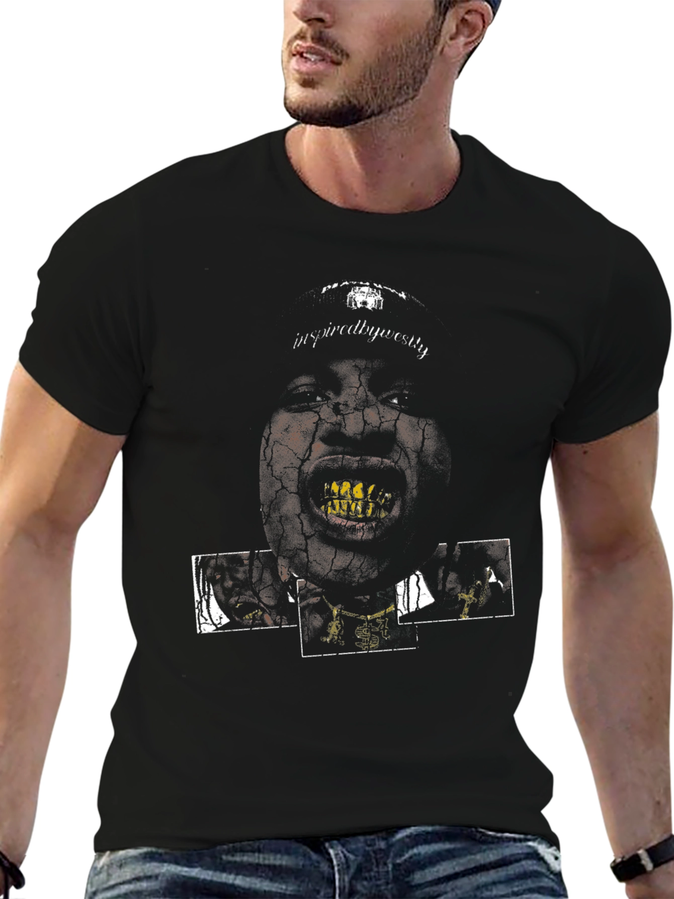 Inspired By Ecszy Black Graphic T-Shirt