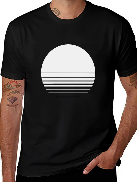 Modern Sunset Graphic Tee - Stylish Black T-Shirt