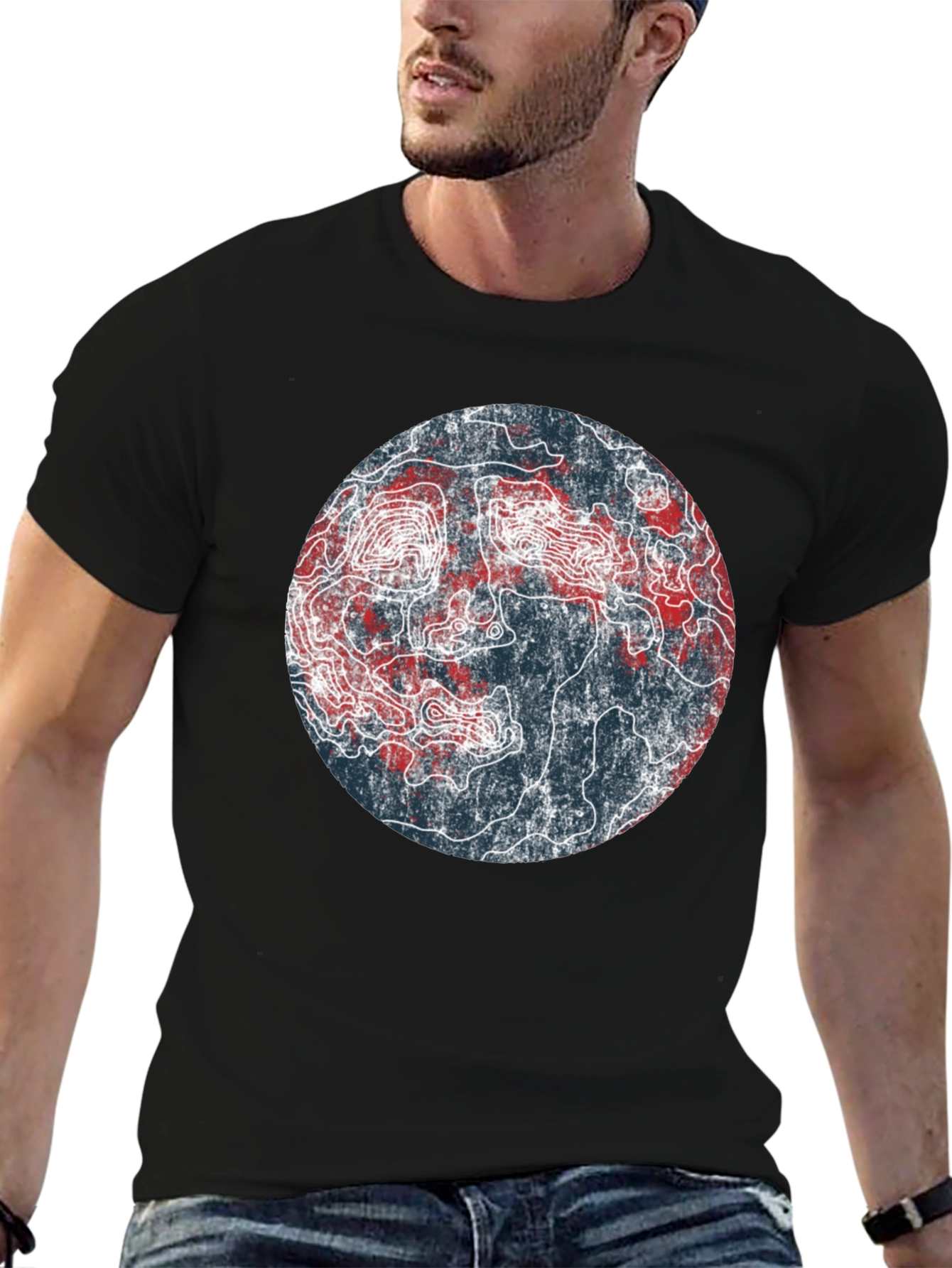 Topographic Map Graphic Tee - Unique Design!