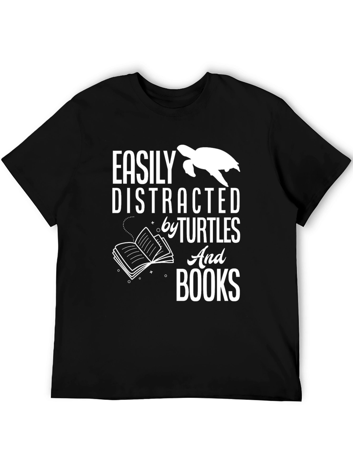 Easily Distracted by Turtles and Books T-Shirt