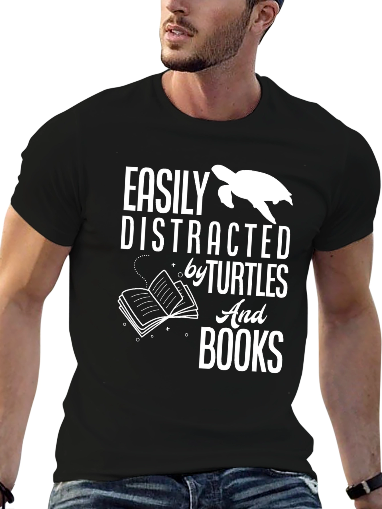 Easily Distracted by Turtles and Books T-Shirt
