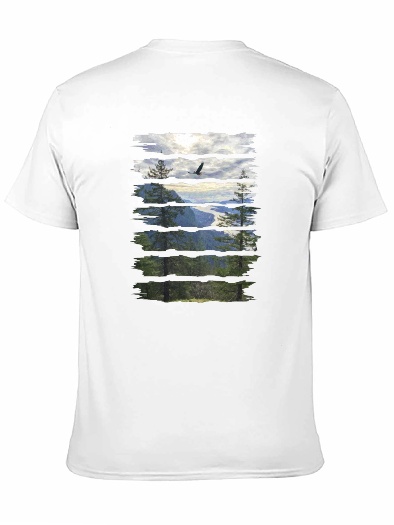 Nature View Graphic Tee - Black Cotton T-Shirt