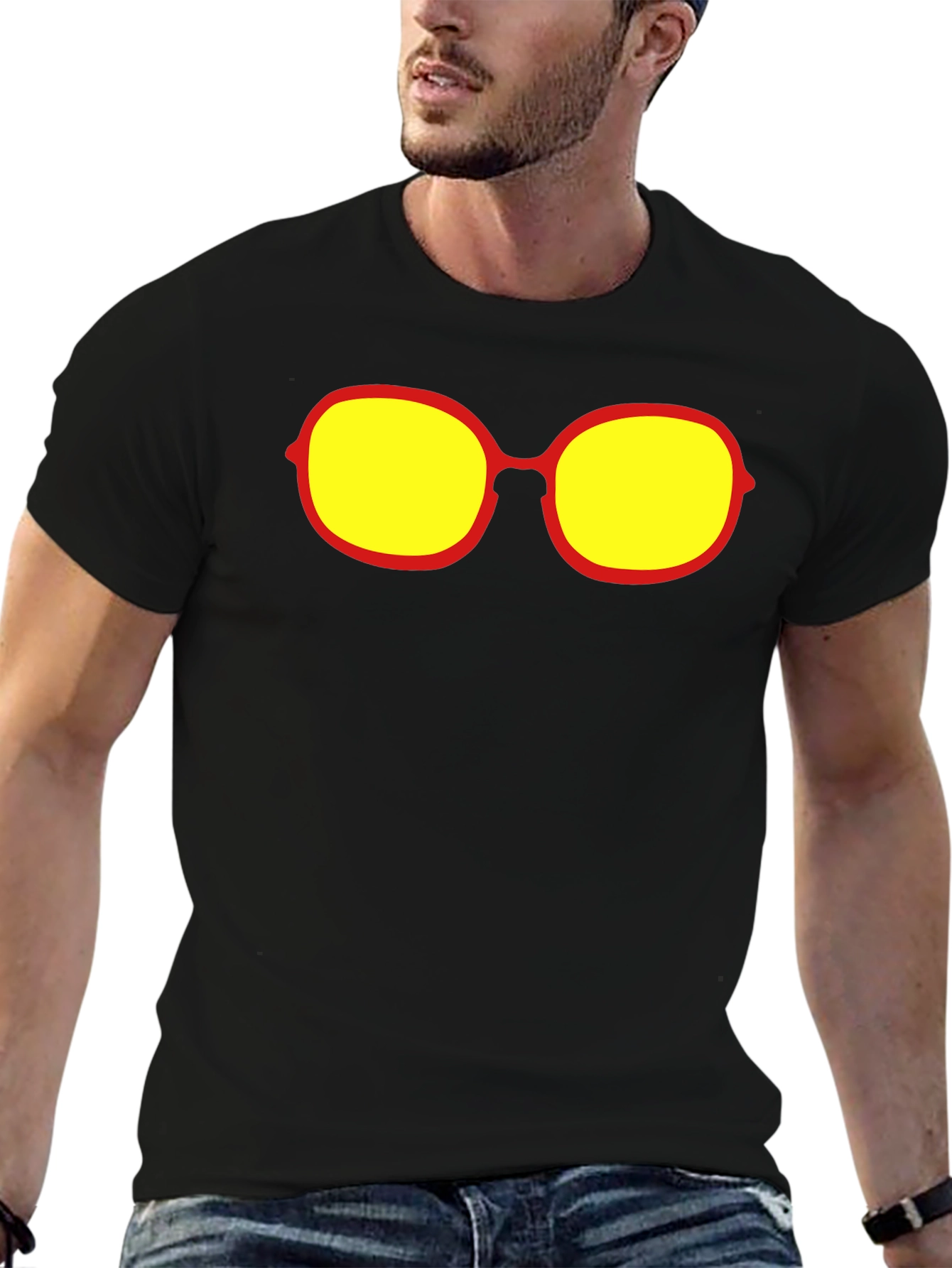 Retro Sunglasses Graphic Tee - Black