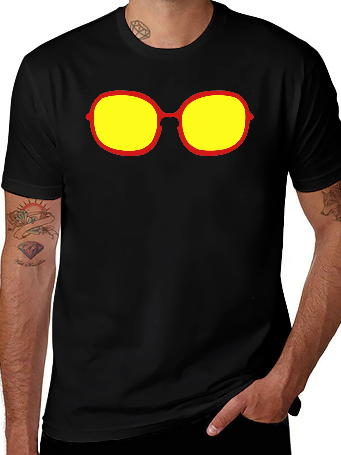 Retro Sunglasses Graphic Tee - Black