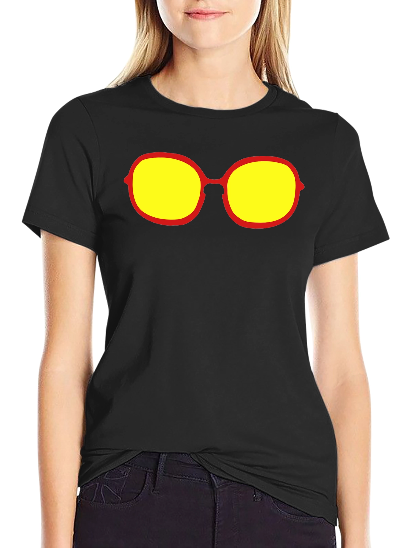 Retro Sunglasses Graphic Tee - Black