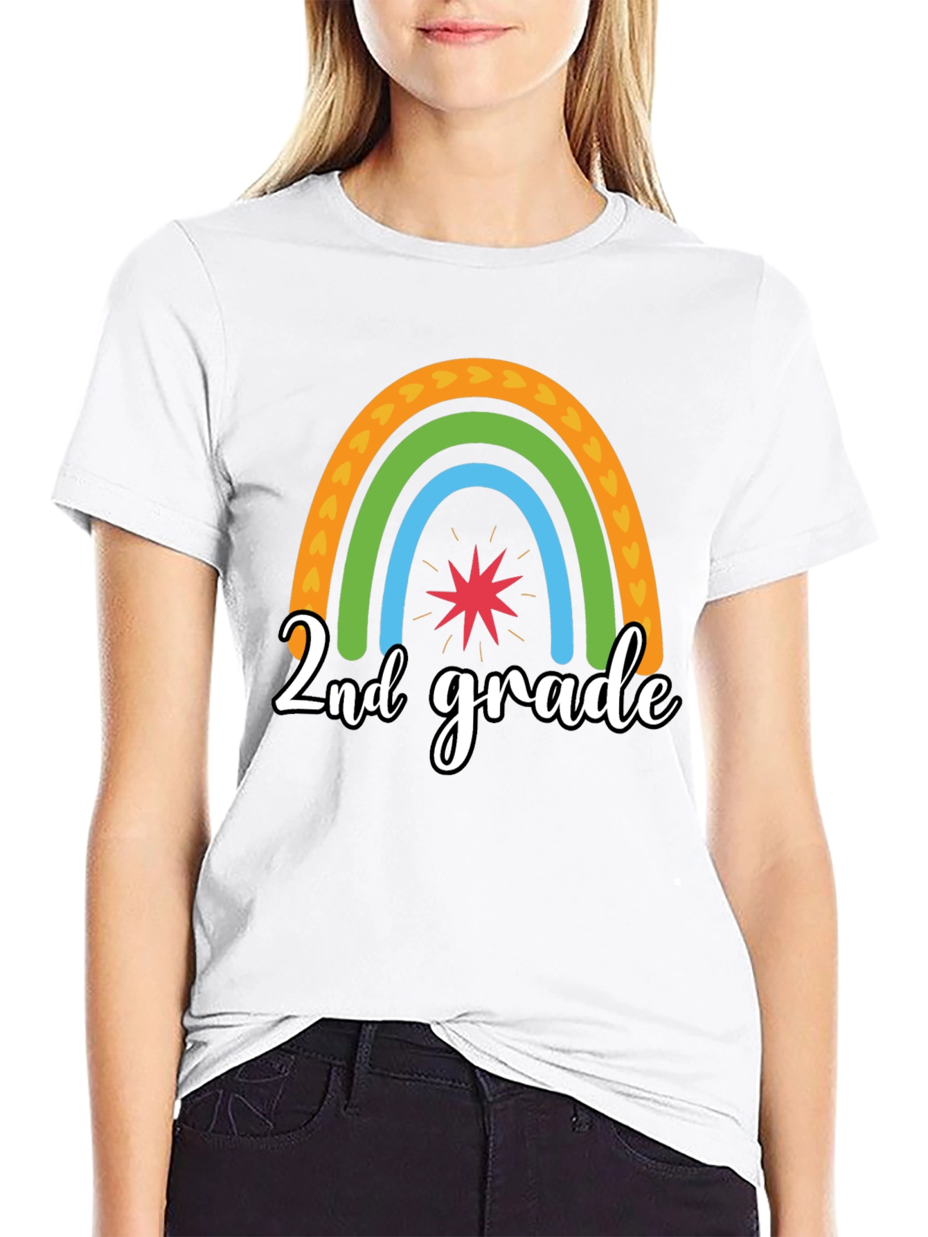 2nd Grade Rainbow Graphic Tee