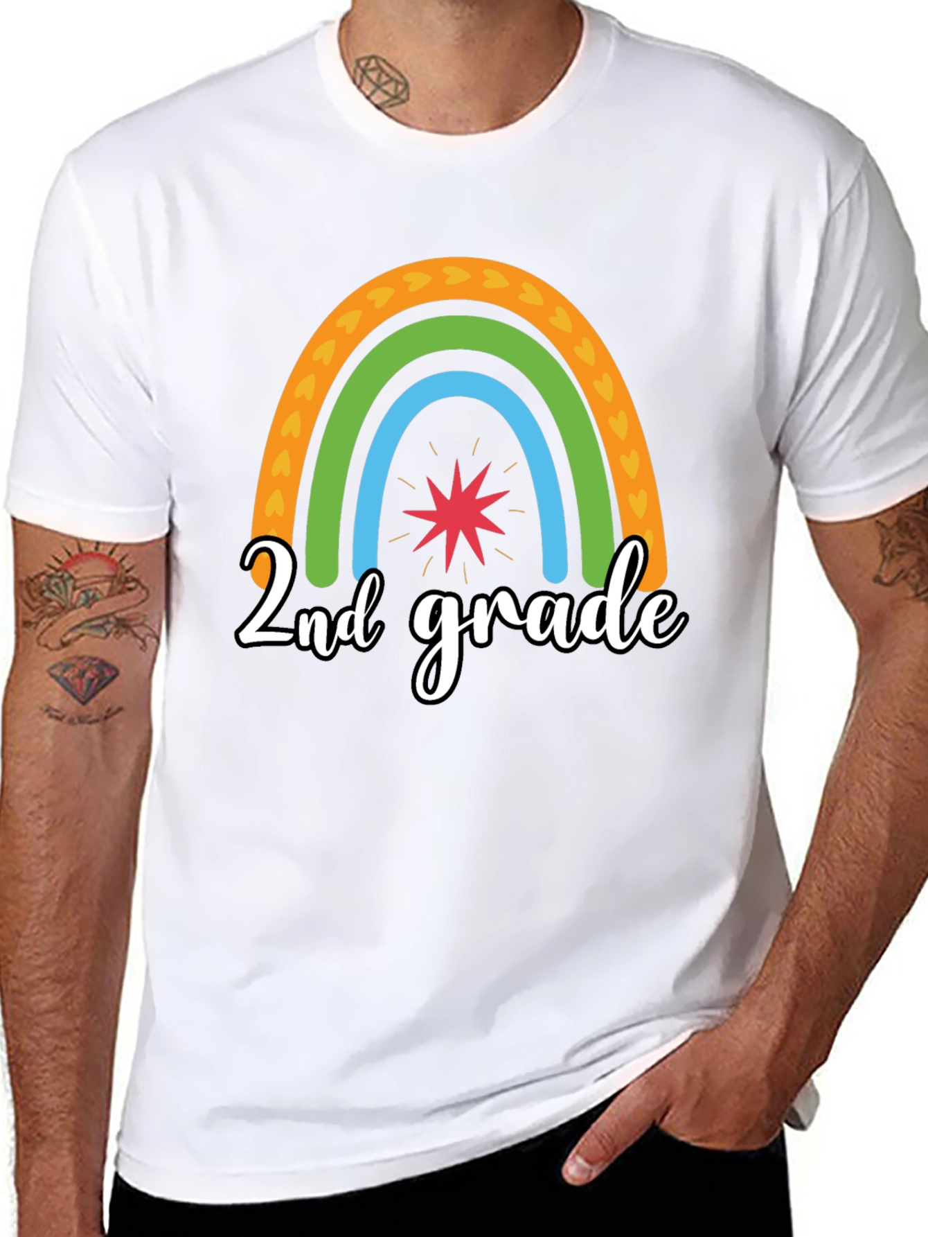 2nd Grade Rainbow Graphic Tee