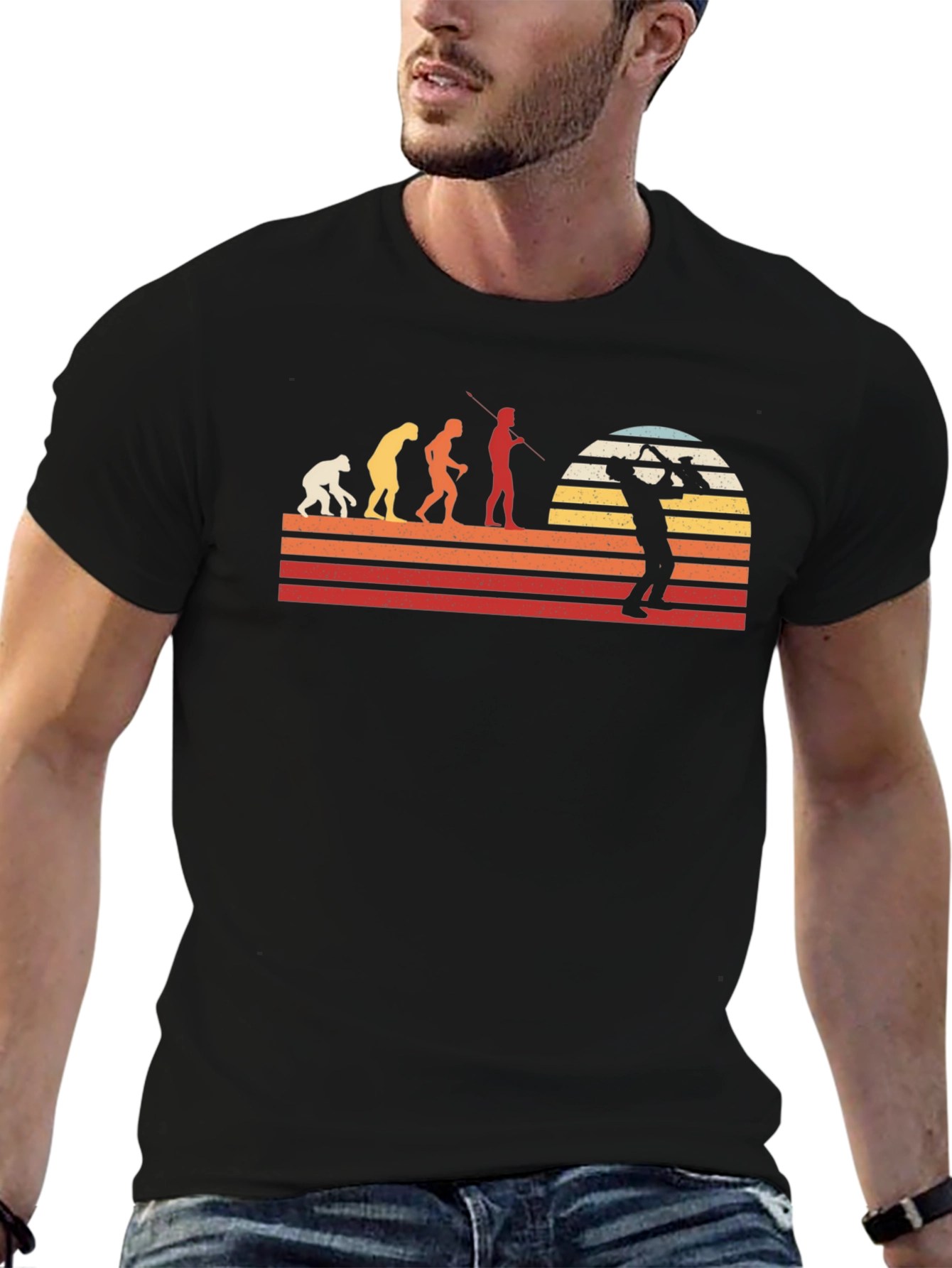 Evolution of Tuba Player Black T-Shirt