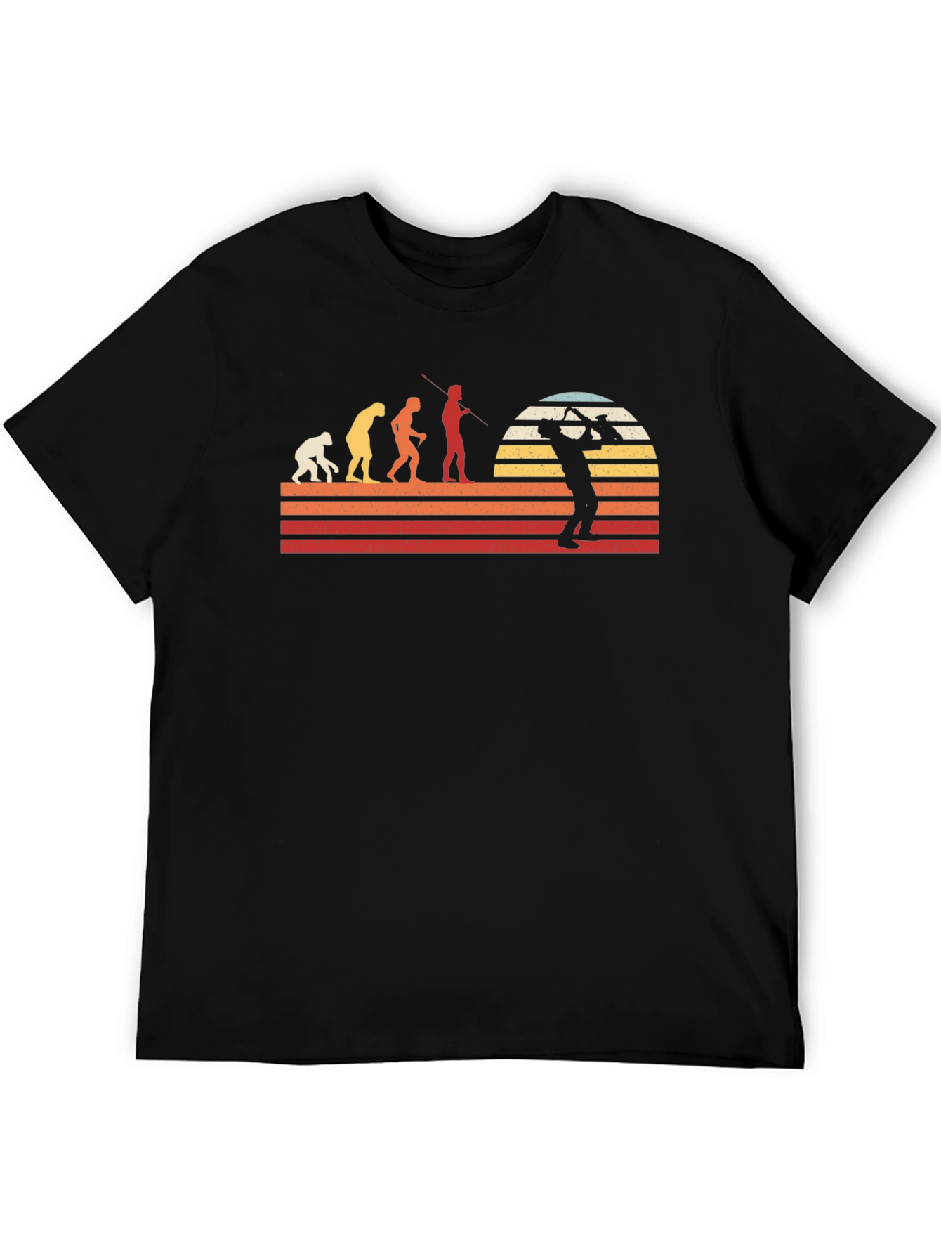 Evolution of Tuba Player Black T-Shirt