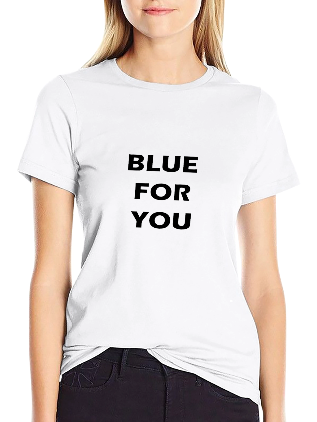 Blue For You Black T-Shirt