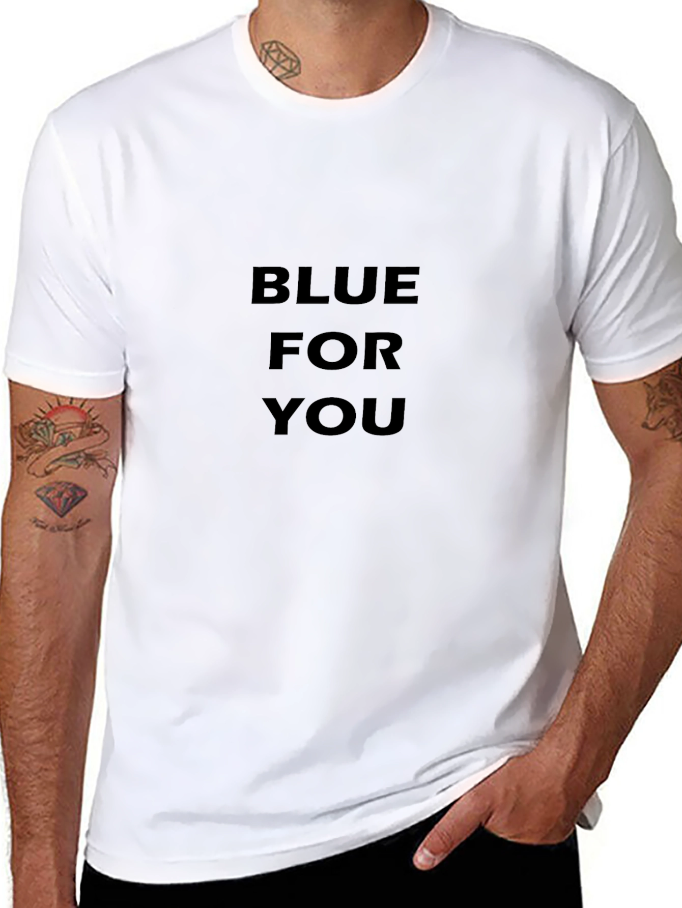 Blue For You Black T-Shirt