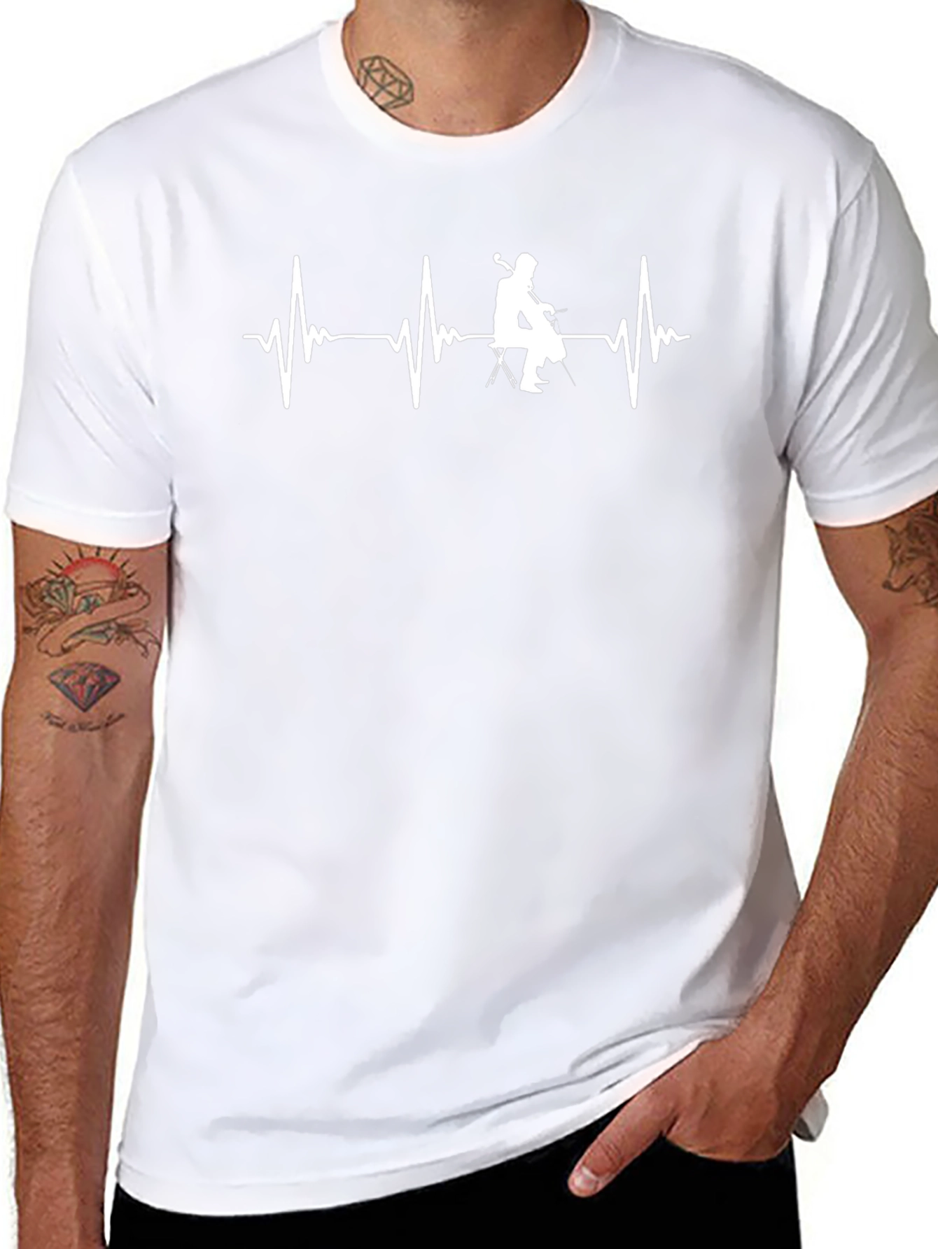 Cello Heartbeat Graphic T-Shirt - Musician Tee