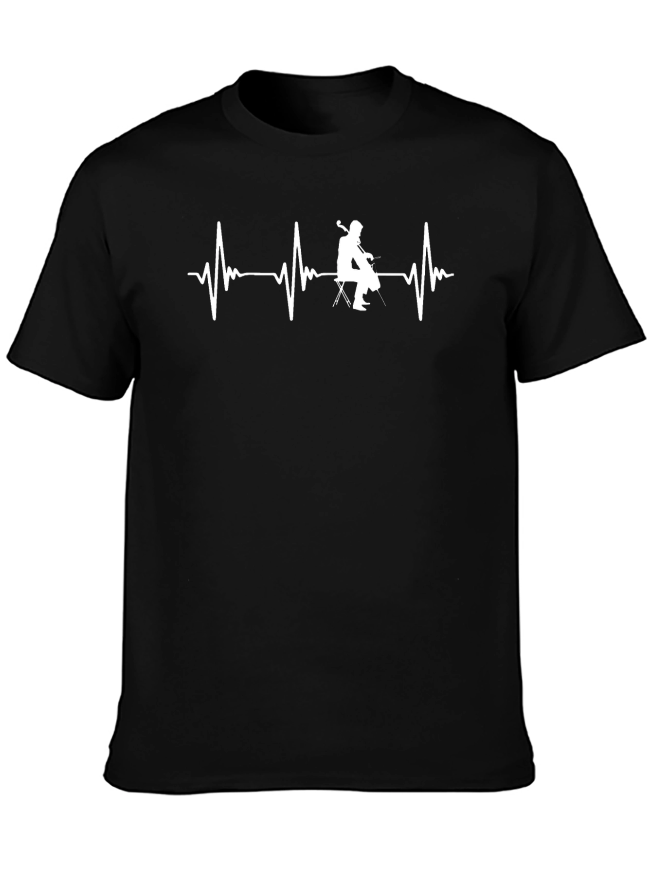 Cello Heartbeat Graphic T-Shirt - Musician Tee